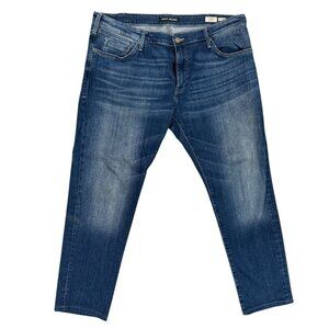 Mavi Jake Slim Leg Jeans Mens 40x30 Dark Wash Denim Whiskers Mid Rise Stretch